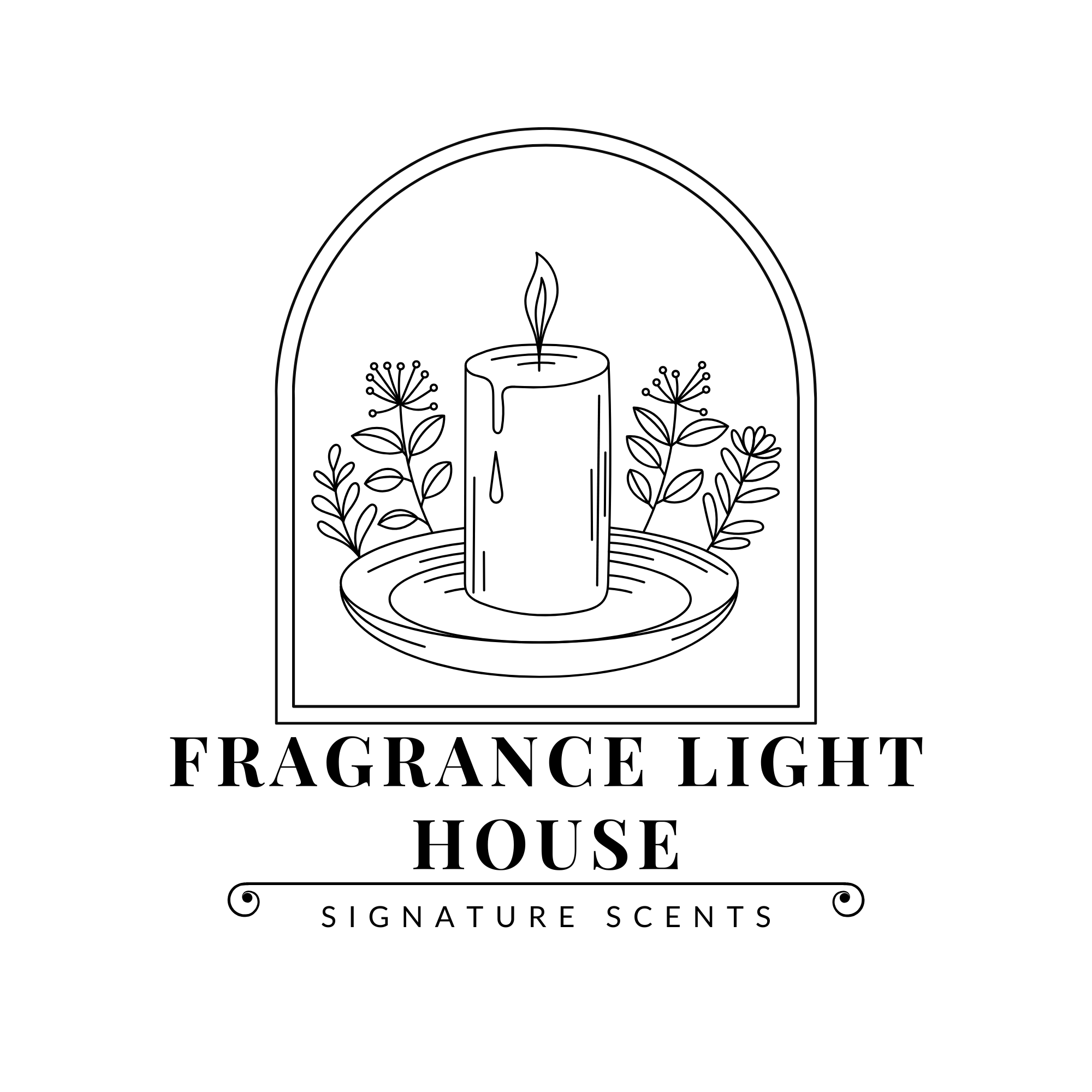 black and white vintage clean simple handmade candles logo