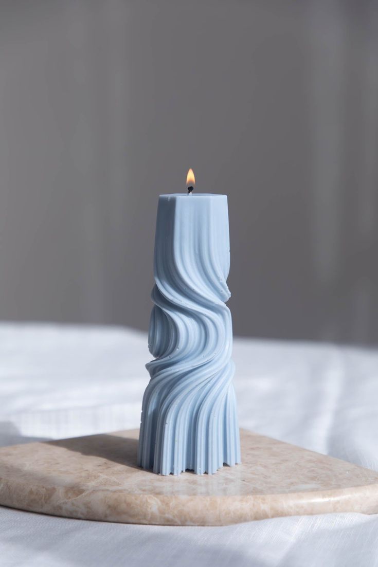 blue wave texture pillar candle blue wave texture pillar candle