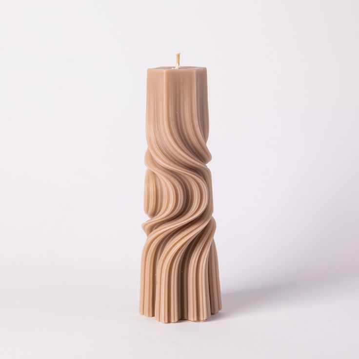 dark brwon wave texture pillar candle dark brwon wave texture pillar candle