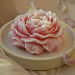 double tone peony flower candle