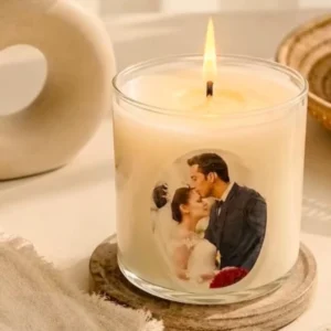 forever yours – custom photo candle
