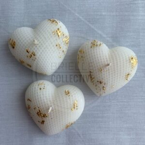 gold foiled heart candle