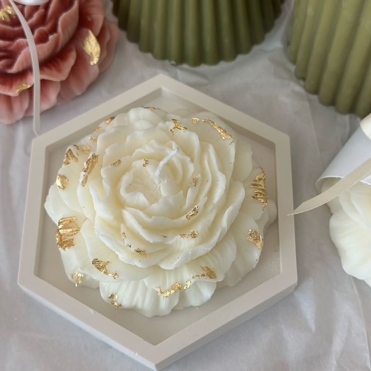 gold foiled peonyflower candle gold foiled peonyflower candle