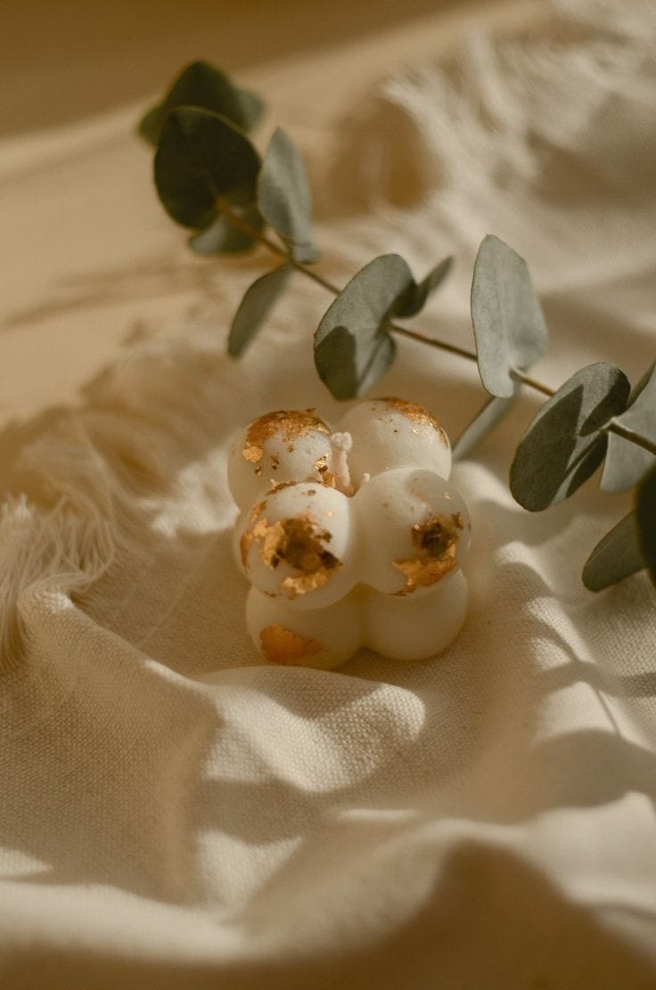 gold foiled mini bubble candle gold foiled mini bubble candle