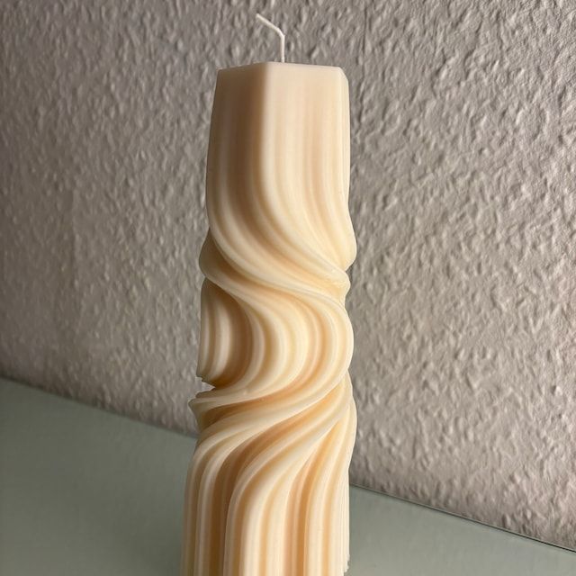 light brwon wave texture pillar candle light brwon wave texture pillar candle