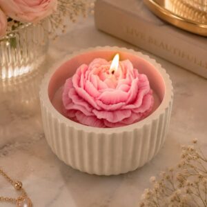 peony flower jar candle