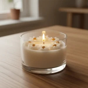 tiny daisy glass jar candle