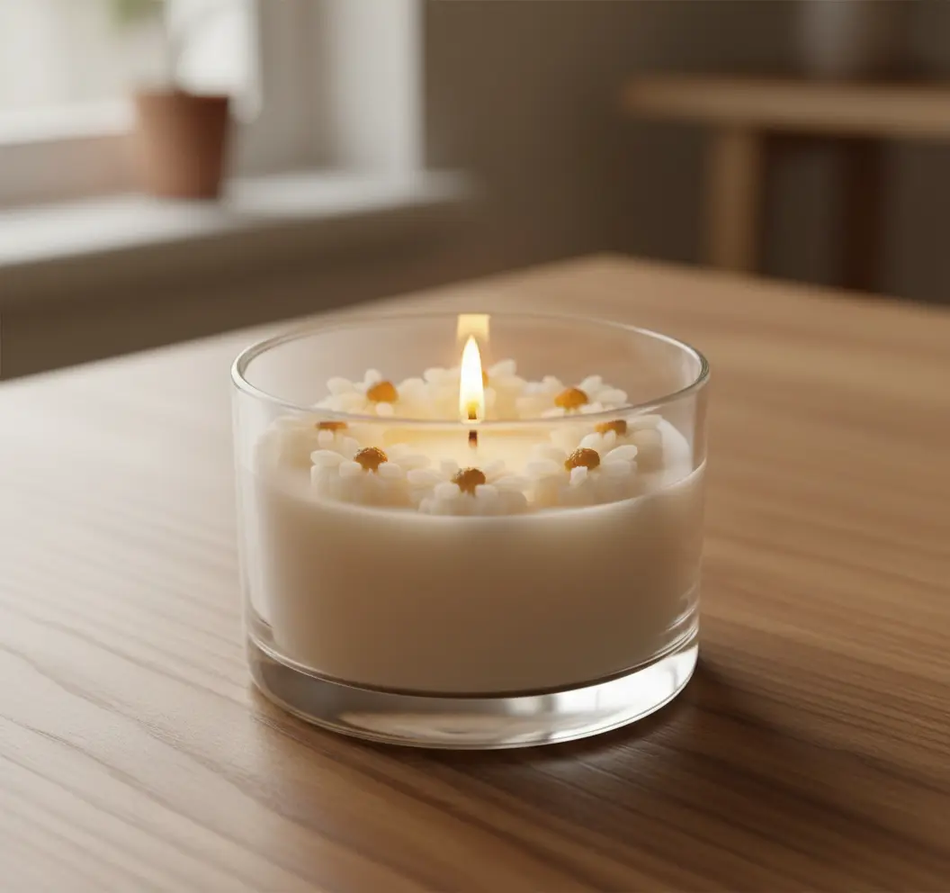tiny daisy glass jar candle tiny daisy glass jar candle