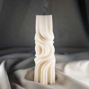 wave texture pillar candle
