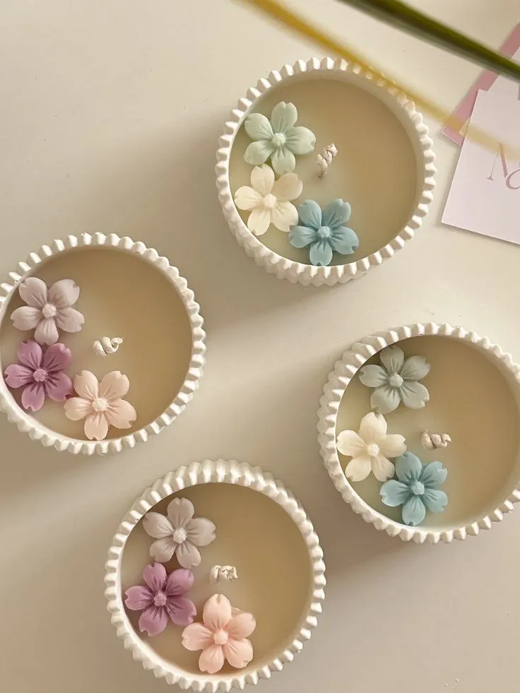 mini flower jar candle