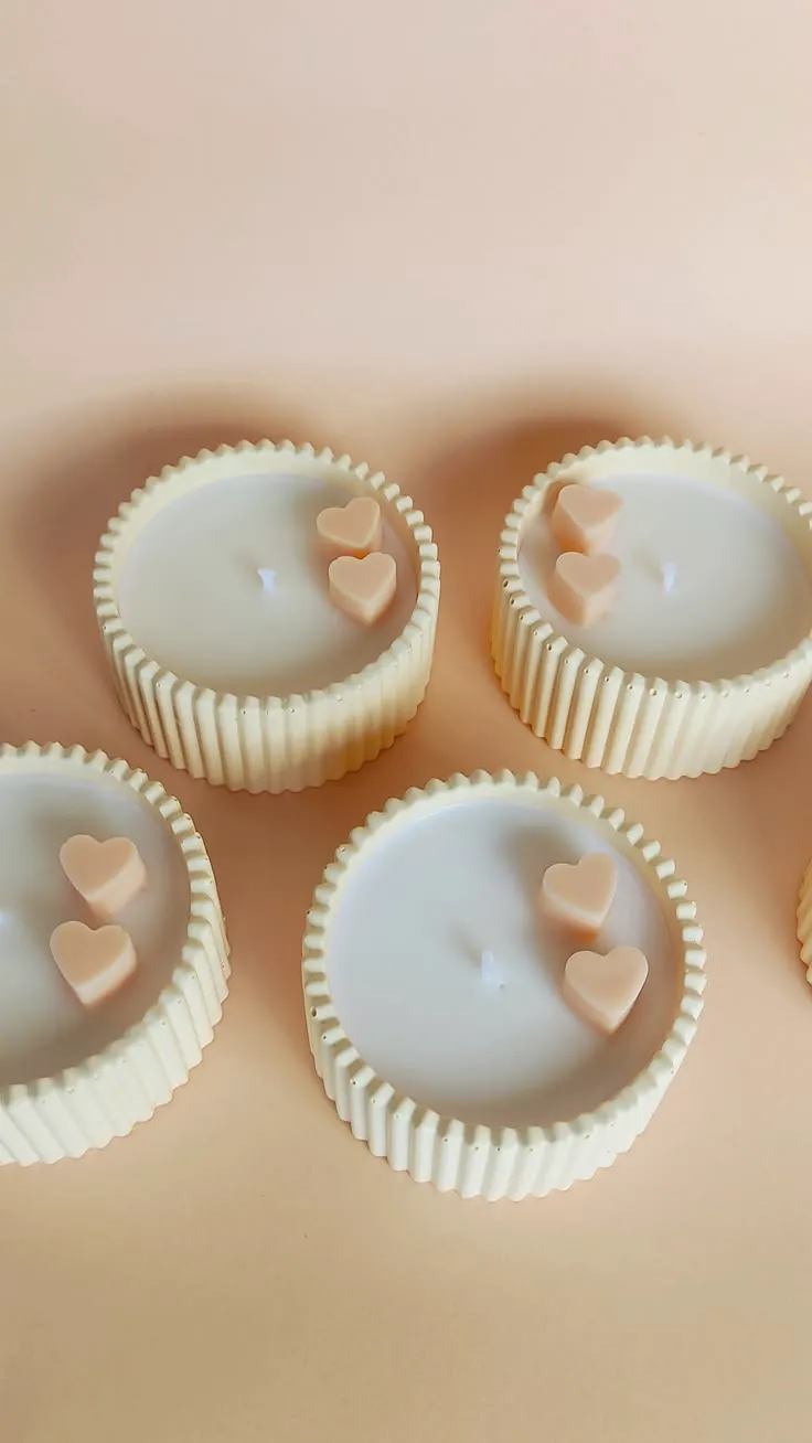 mini heart jar candle