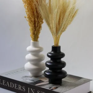 minimalist wavy ceramic vase set of 2