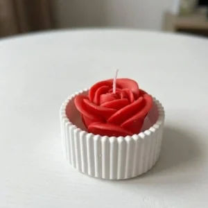 concrete rose flower candle