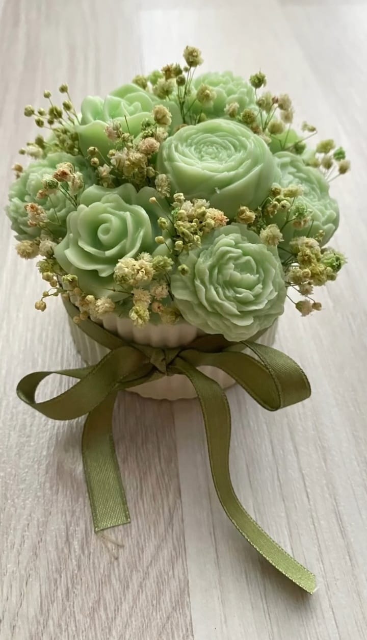 concrete bouquet candles